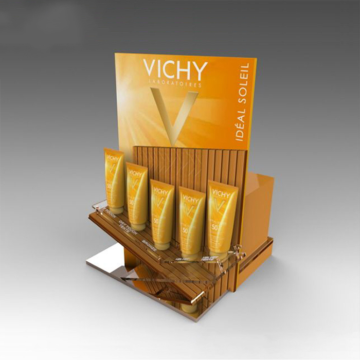 洗面奶化妝品展示架，木質(zhì)、亞克力材質(zhì)可選定制